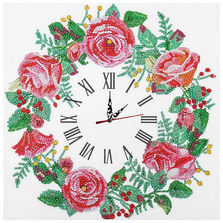 5D Flower Diamond Clock DIY Special-shaped Partial Crystal Drill (DZ655)