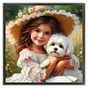 Cute Girl-11CT Stamped Cross Stitch 40*40cm/15.75*15.75in