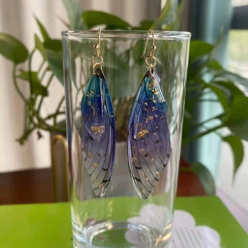 1 Pair Minimalist Wings Copper Epoxy Women’s Drop Earrings