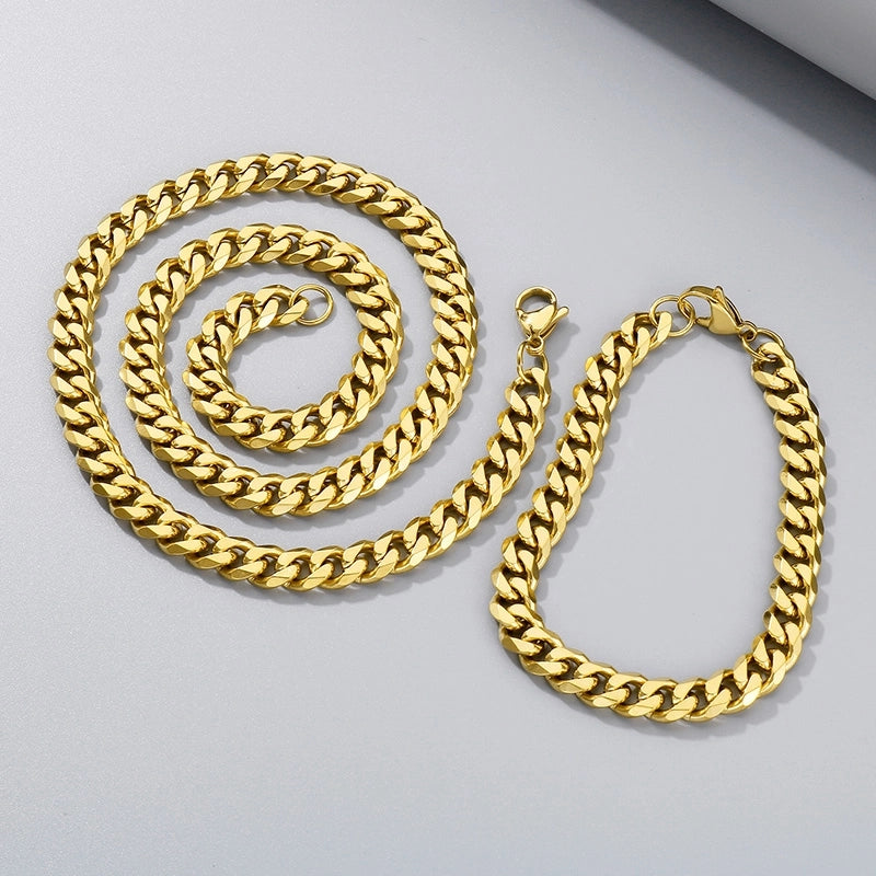 Hiphop Hip Hop Men & Women Trendy Stainless Steel Six-Sided Grinding Necklace