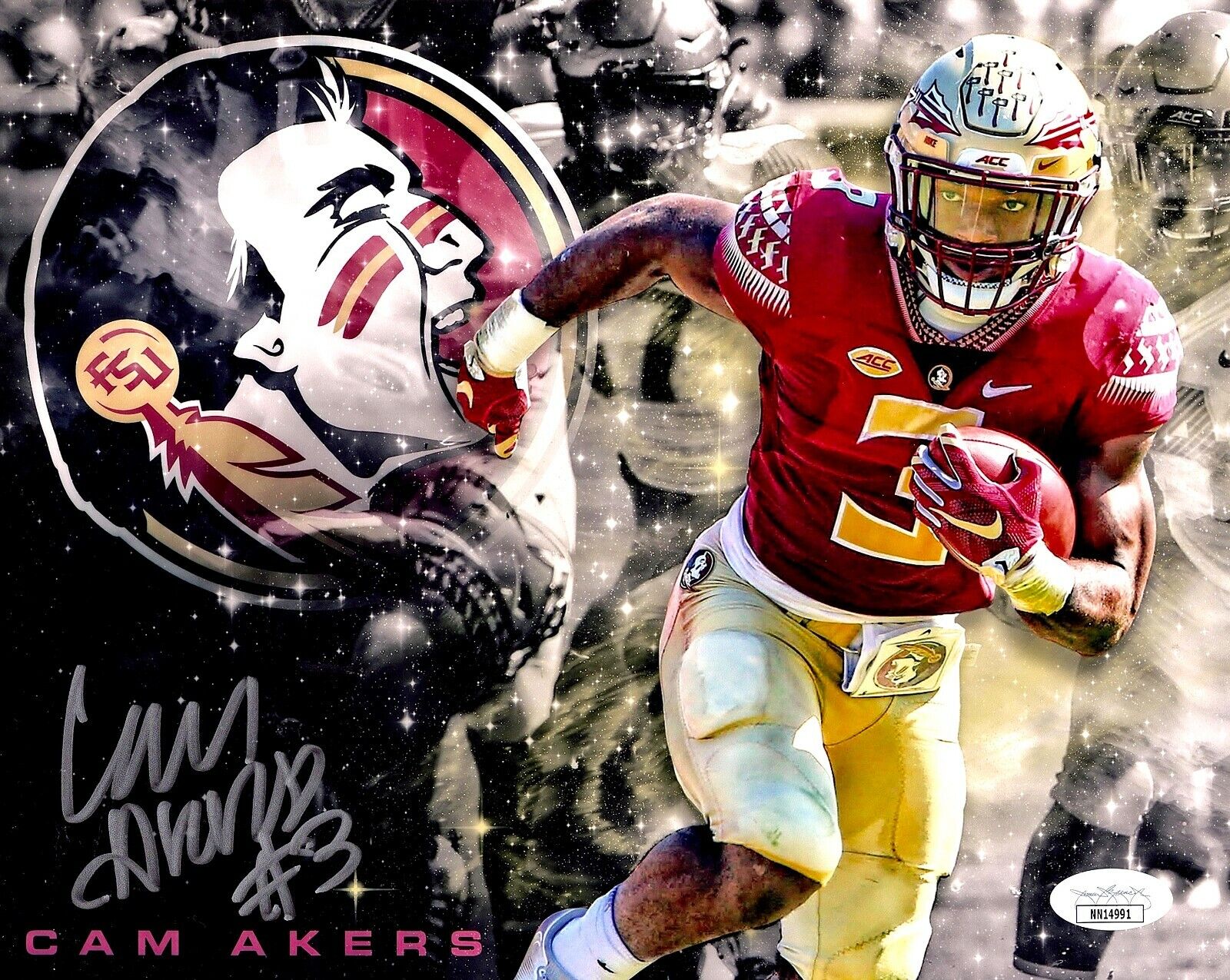 CAM AKERS Autograph SIGNED 8x10 Photo Poster painting FLORIDA STATE SEMINOLES JSA CERTIFIED