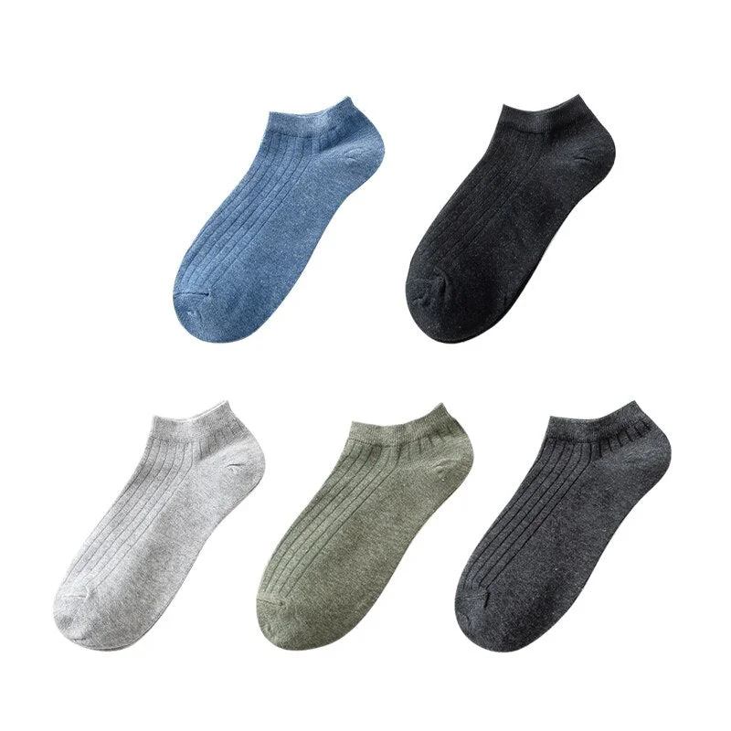 5 Pairs Women Simple Solid Cotton Casual Striped Short Socks for Ladies Breathable Comfortable Soft Trendy Japanese Korea Sox