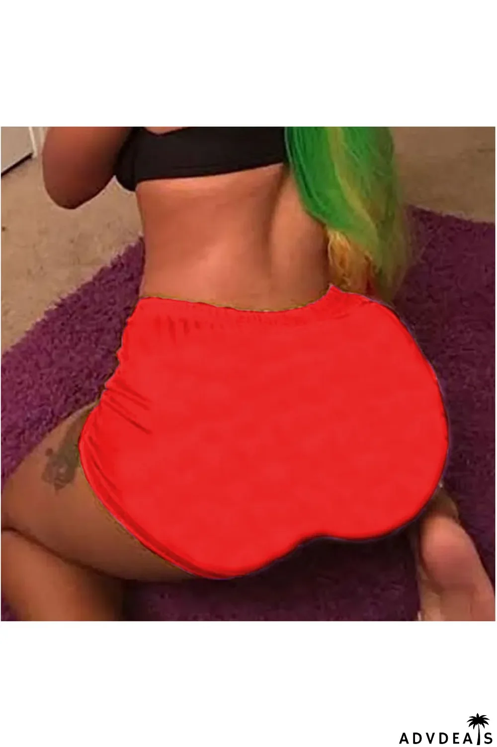 Army Green Elastic Fly High Solid Straight shorts Bottoms