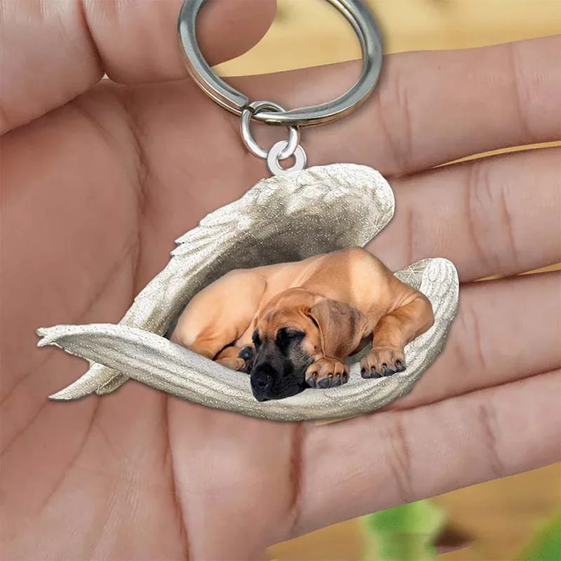 VigorDaily Sleeping Angel Acrylic Keychain Great Dane SA161