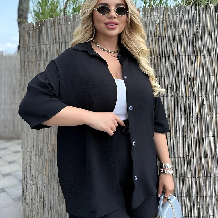 Lightweight Solid Color Set for Curvy Body Types