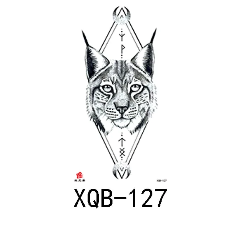 Small Full Arm Waterproof Tattoo Sticker Half Arm Arm Fierce Wolf Head Animal Arm Lasting European and American Tattoo Sticker