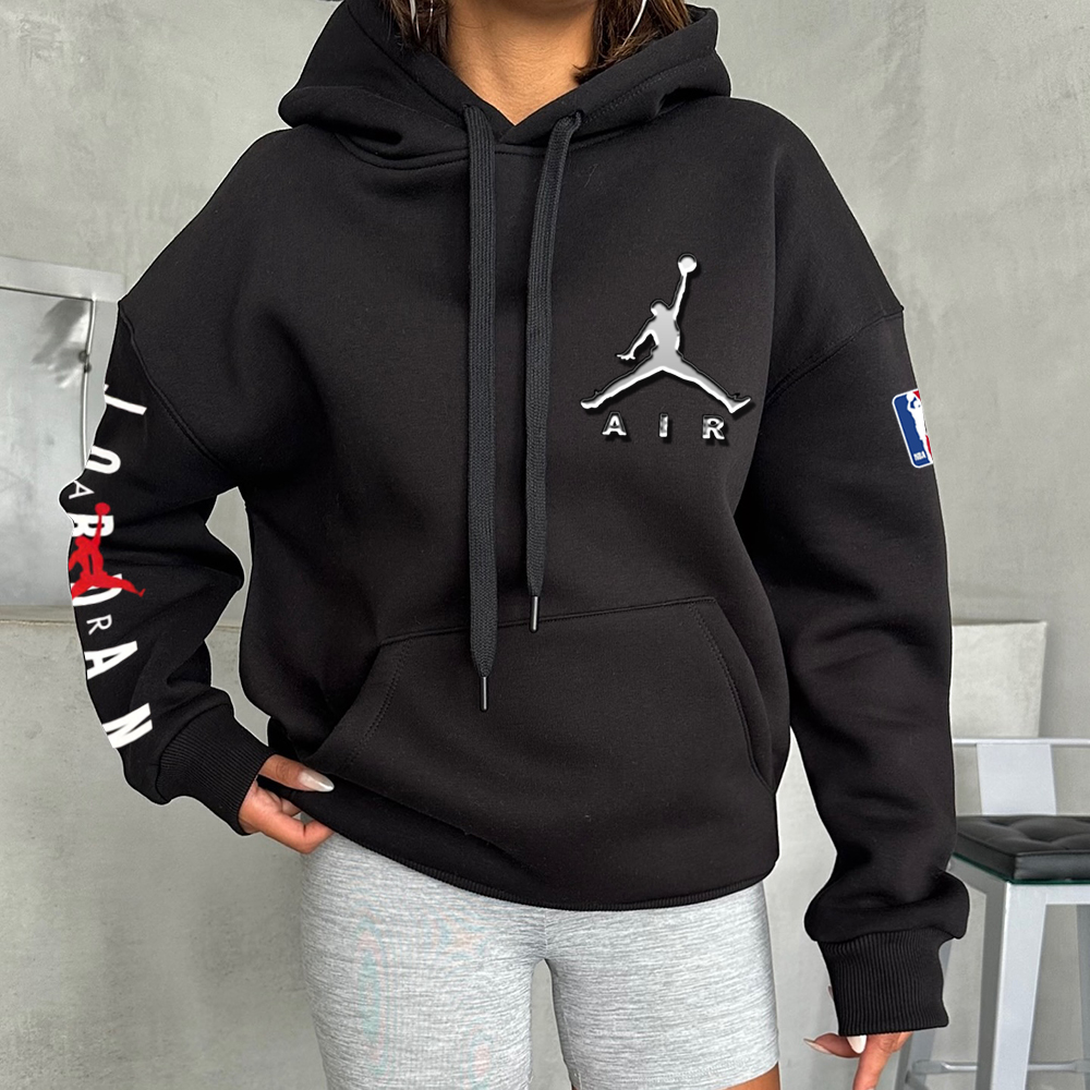 Basketball Print Relaxed Hoodie