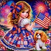 (Box Packaging)Diamond Painting-DIY Crystal Rhinestone National Flag and Girl