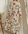 Printed Loose Large Swing Cotton Linen Dress