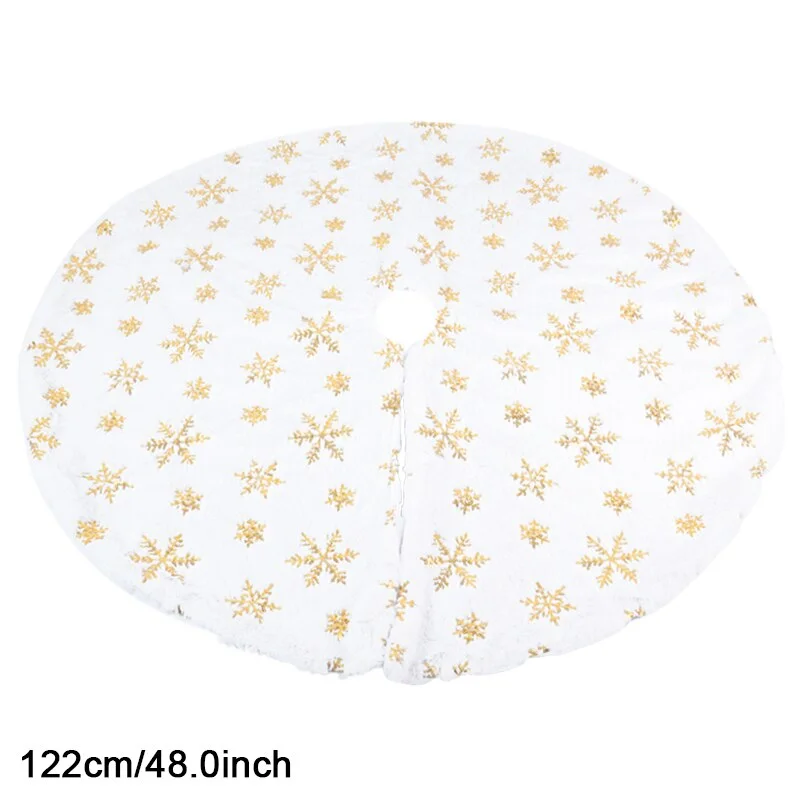 White Christmas Tree Skirt Plush Faux Fur Xmas Tree Carpet Merry Christmas Tree Decorations Ornament New Year Navidad Home Decor