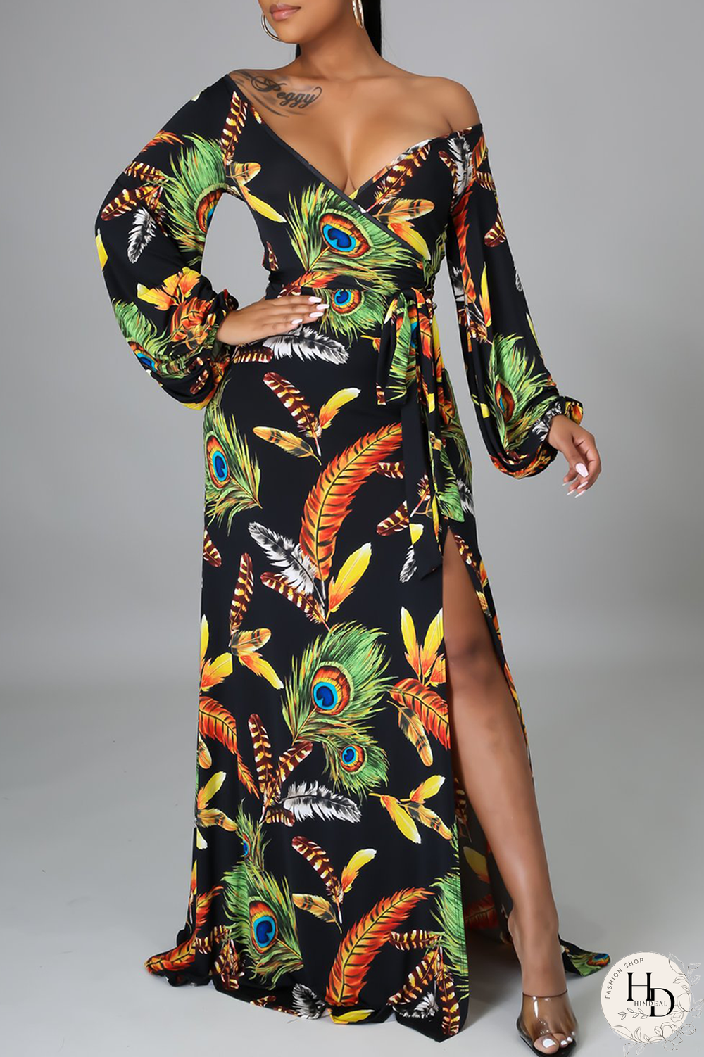 White Casual Print Draw String V Neck Cake Skirt Dresses