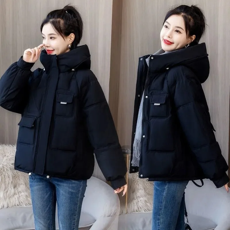 2023 New Winter Jacket Down Cotton Padded Parkas Hooded Women Thick Warm Coat Female Snow Wear Coats Outerwear