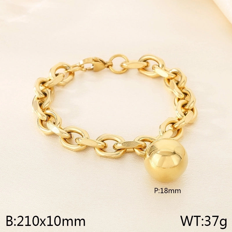 Minimalist Solid Color 304 Stainless Steel 18K Gold Plated Bracelets In Bulk