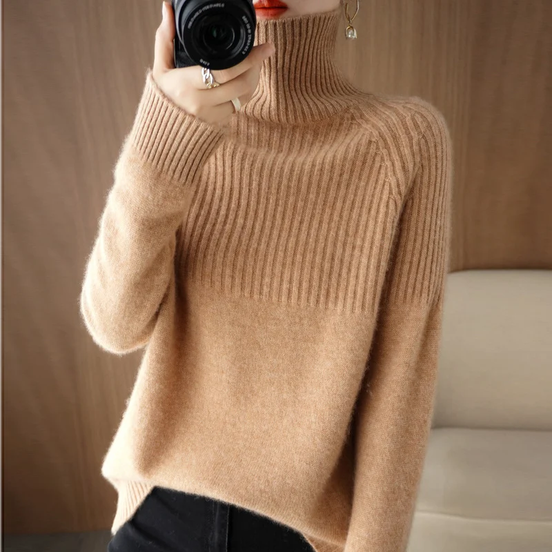 Churchf Churchf Sweater Bottom Shirt Women With Qiu Dong New Head Loose Half Draw A Rotator Sleeve Sweater Women's Jacket