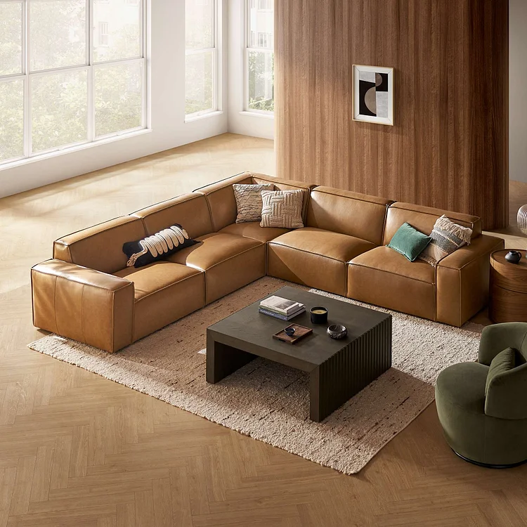 Jonathan Leather L-Shape Sectional Sofa