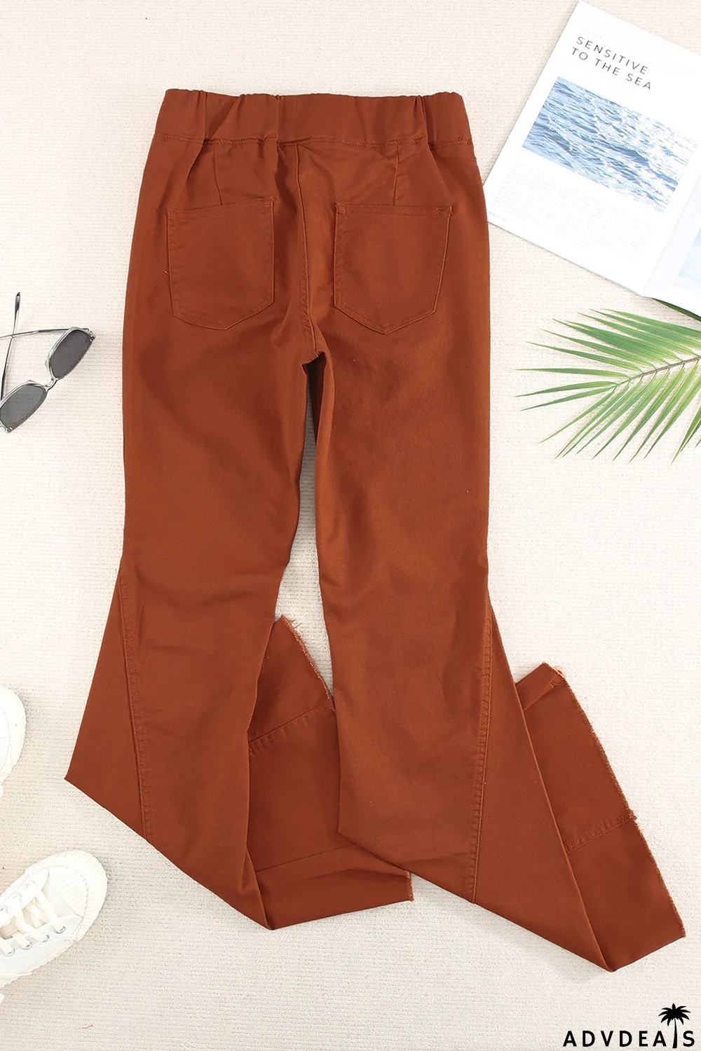 Distressed Bell Bottom Denim Pants