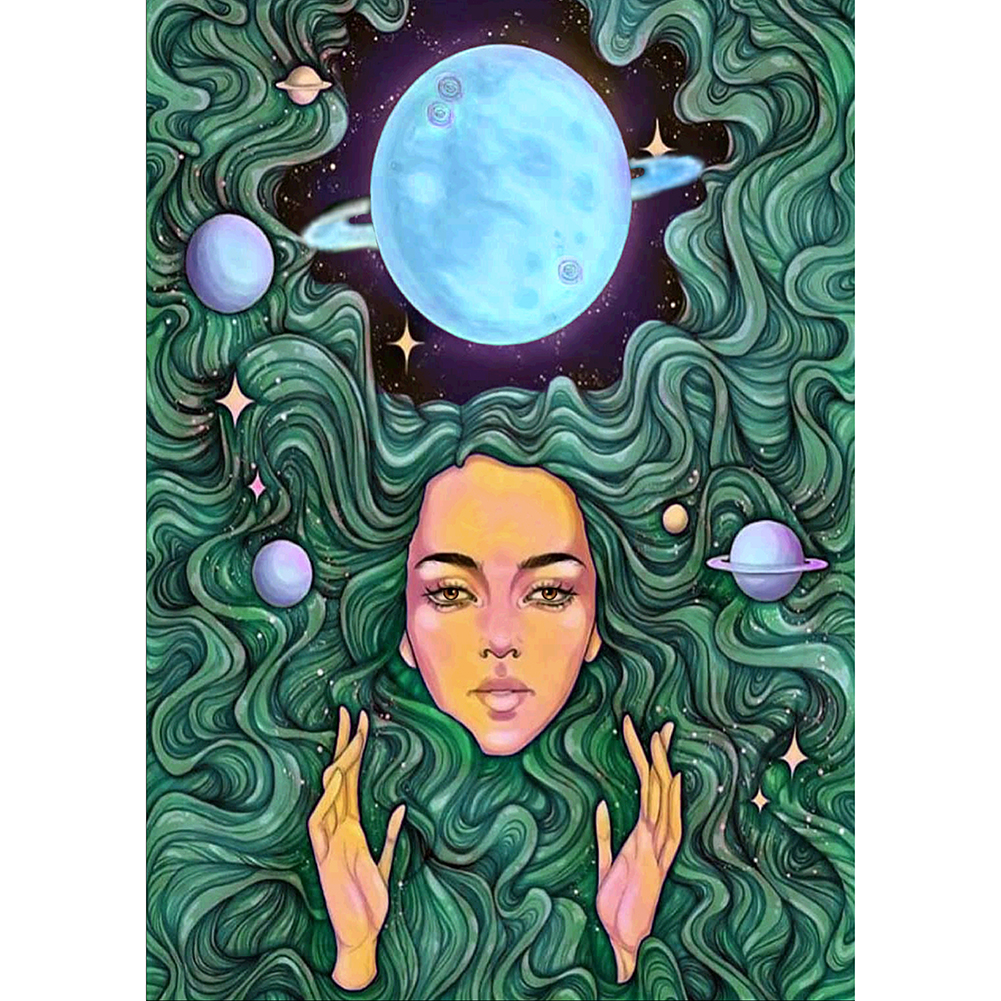 

Green Hair Girl - Round Drill Diamond Painting - 30*40CM, 501 Original