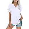 Women's Solid Color V-Neck Loose Short-Sleeved T-Shirt
