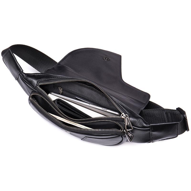 Men's High Quality Crossbody Bag Retro Leather Adjustable Shoulder Strap Waist Bag