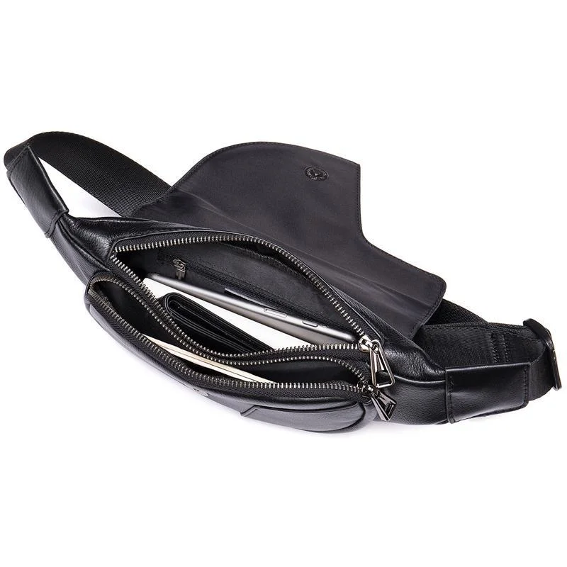 Men's High Quality Crossbody Bag Retro Leather Adjustable Shoulder Strap Waist Bag