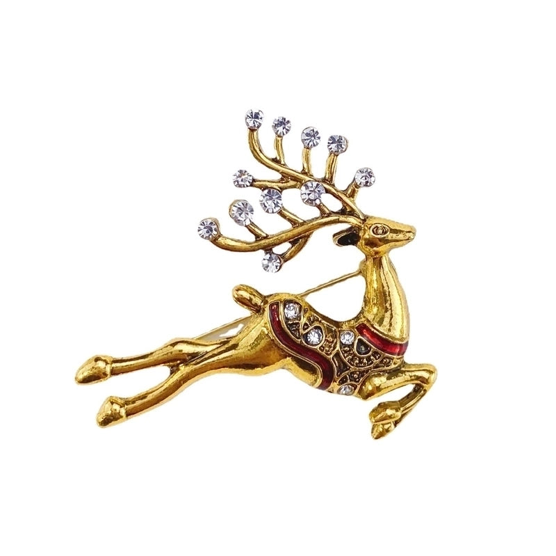 Fashion Pin Elk Alloy Rhinestone Pearl Plating Women’S Brooches