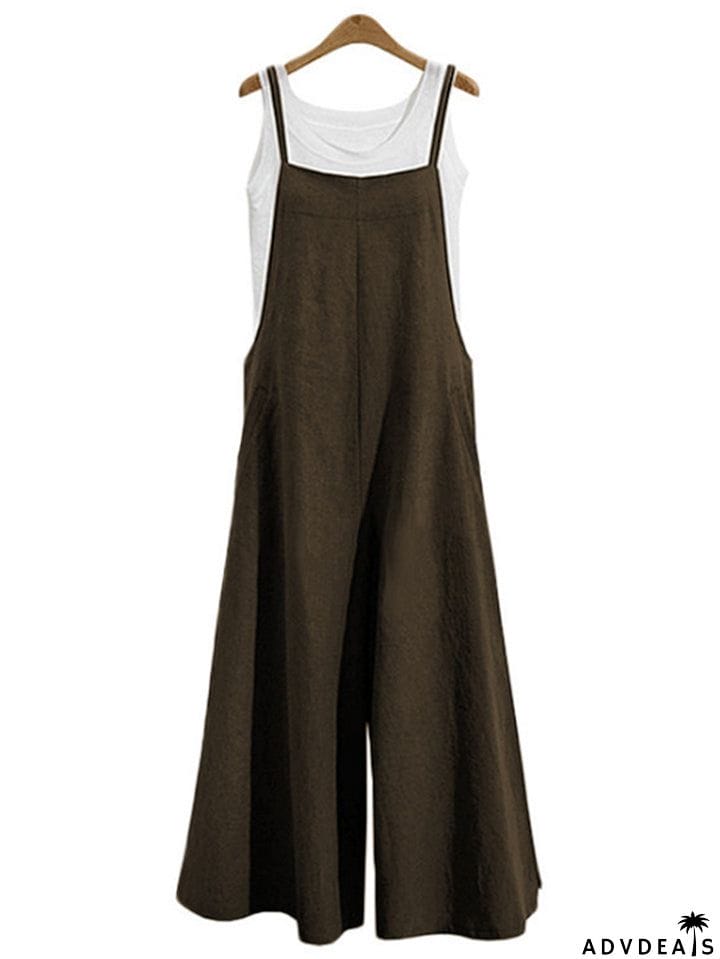 Women&rsquo;s Loose Fit Wide Leg Jumpsuit Dungarees