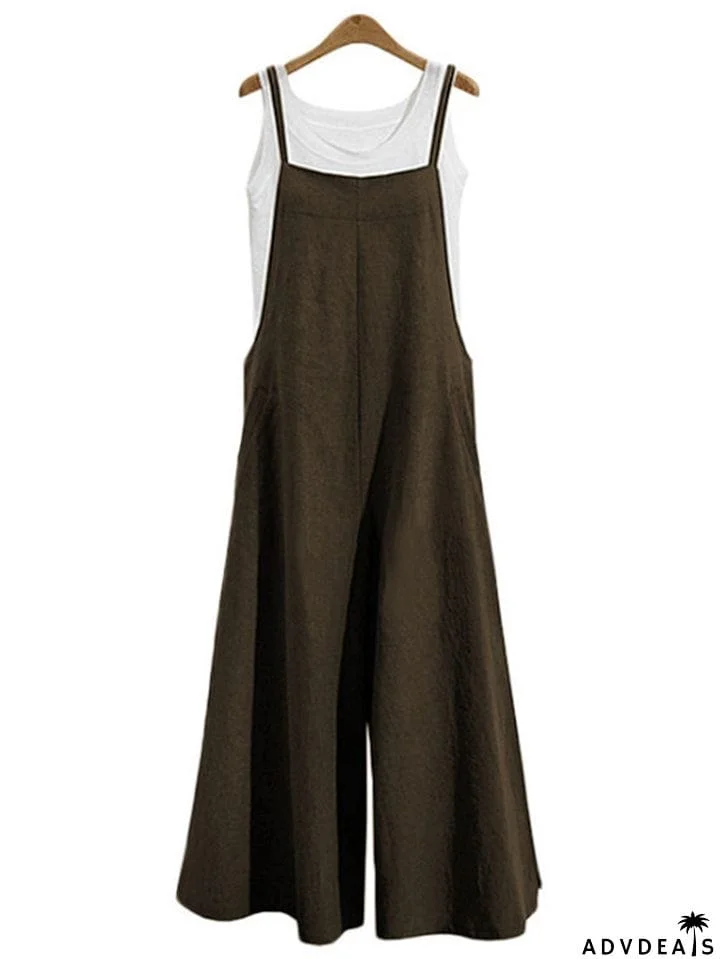 Women&rsquo;s Loose Fit Wide Leg Jumpsuit Dungarees