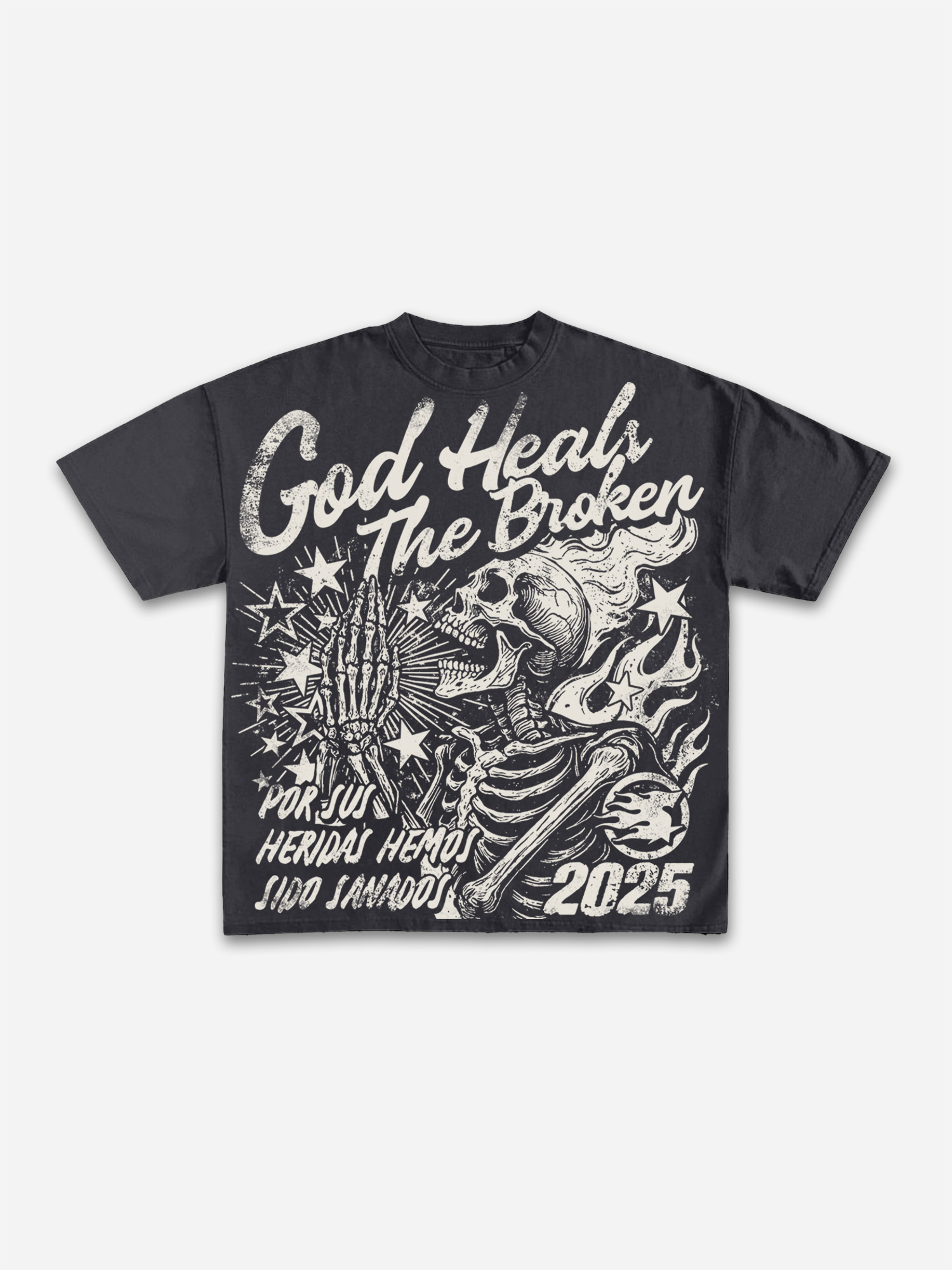 God Heals The Broken Vintage Graphic Cotton T-shirt