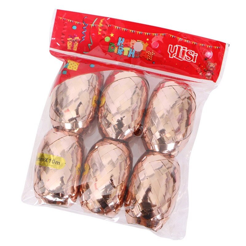 6pcs 5mm*10m Balloon Rope Foil Balloon Laser White Rose Gold Ribbon Wedding Birthday Party Decoration Air Balloon Wrapping Tap