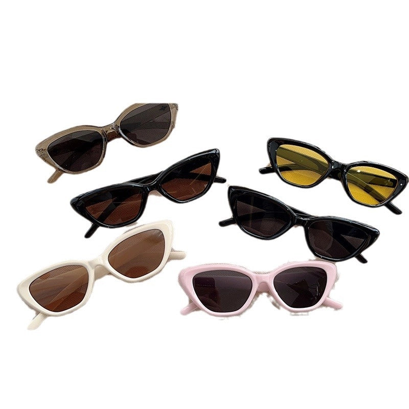 Minimalist Classic Style Solid Color Acrylic Cat Eye Full Frame Kids Sunglasses