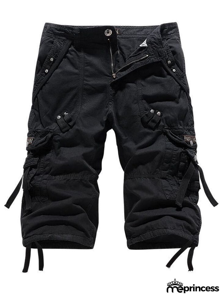 Men’s Relaxed Fit Below Knee 3/4 Length Cargo Shorts