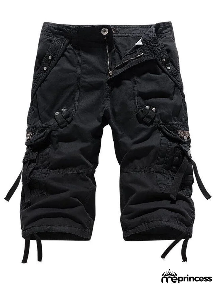 Men’s Relaxed Fit Below Knee 3/4 Length Cargo Shorts