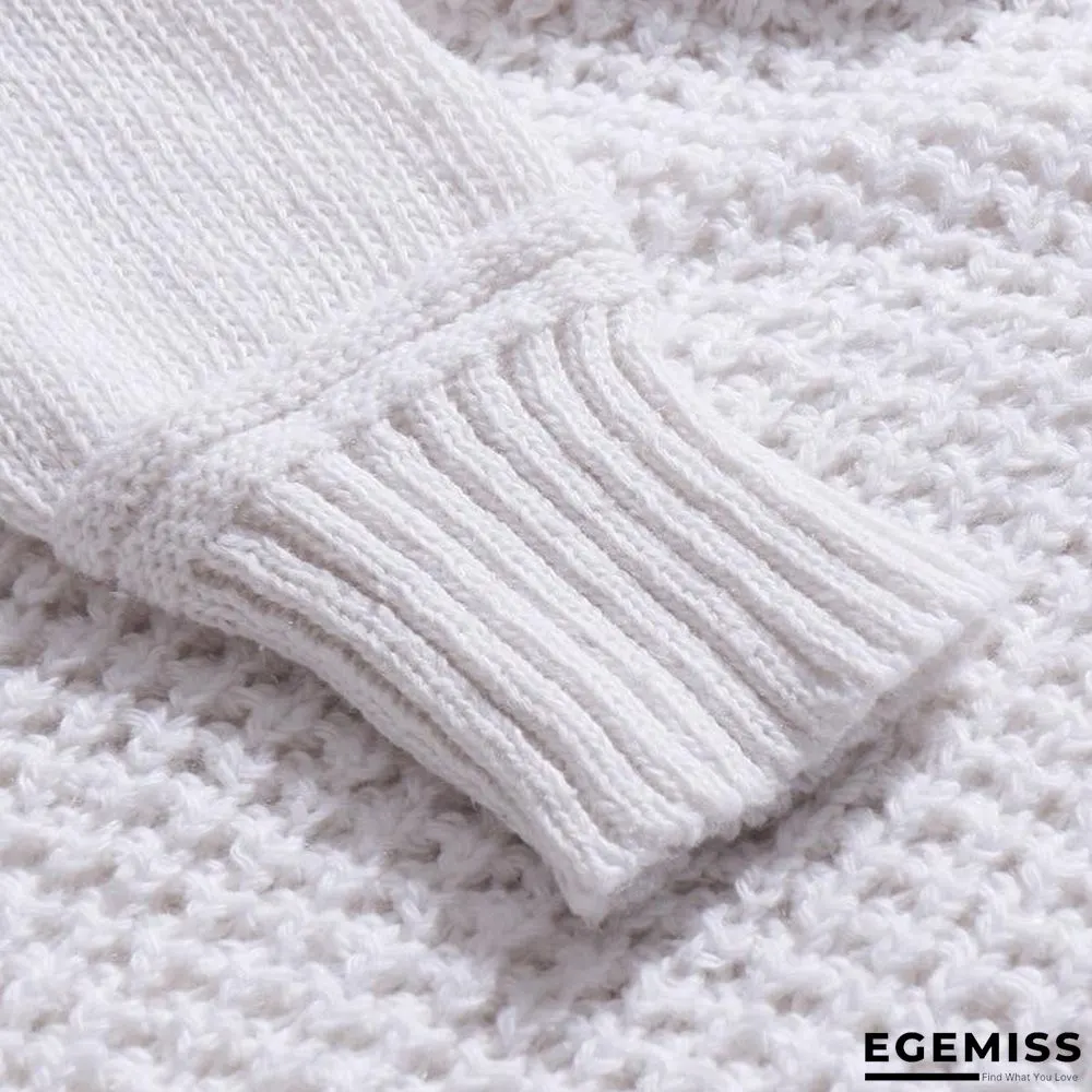 Mens Casual Fit Slim Knitted Sweater-V-Neck Buckle Thick Warm Pullover Half-Zipper | EGEMISS