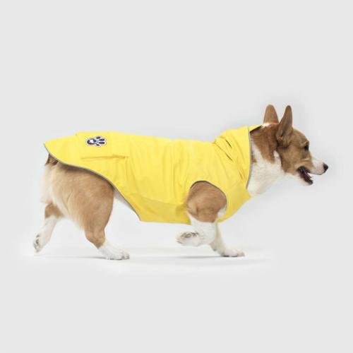 Dog Raincoat Pet Water Proof Clothes Lightweight Rain Jacket Poncho Hoodies with Strip Reflective