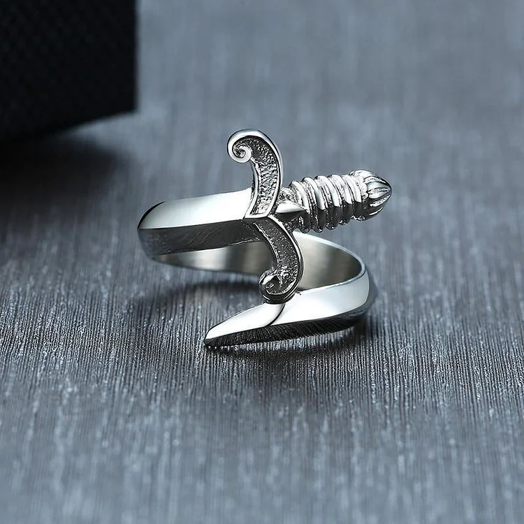 Coutureaura Bending Sword Steel Dagger Ring