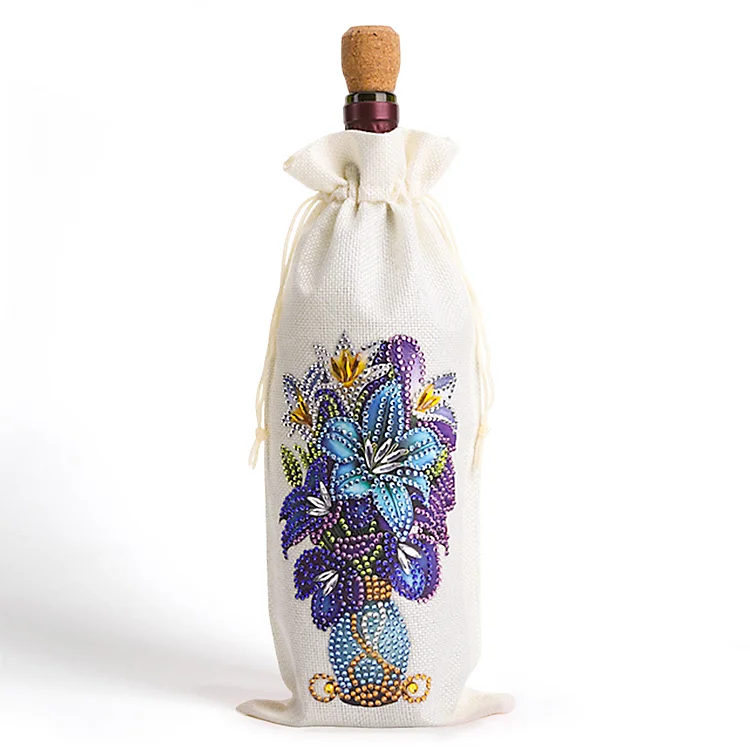 DIY Diamond Painting Wine Bags Creative Diamond Art Liquor Bottle Covers (Vase) gbfke