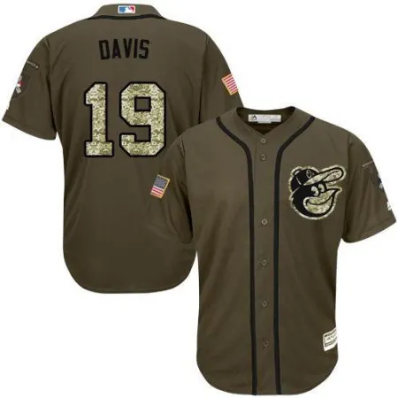 Orioles #19 Chris Davis Green Salute to Service Stitched Youth MLB Jersey