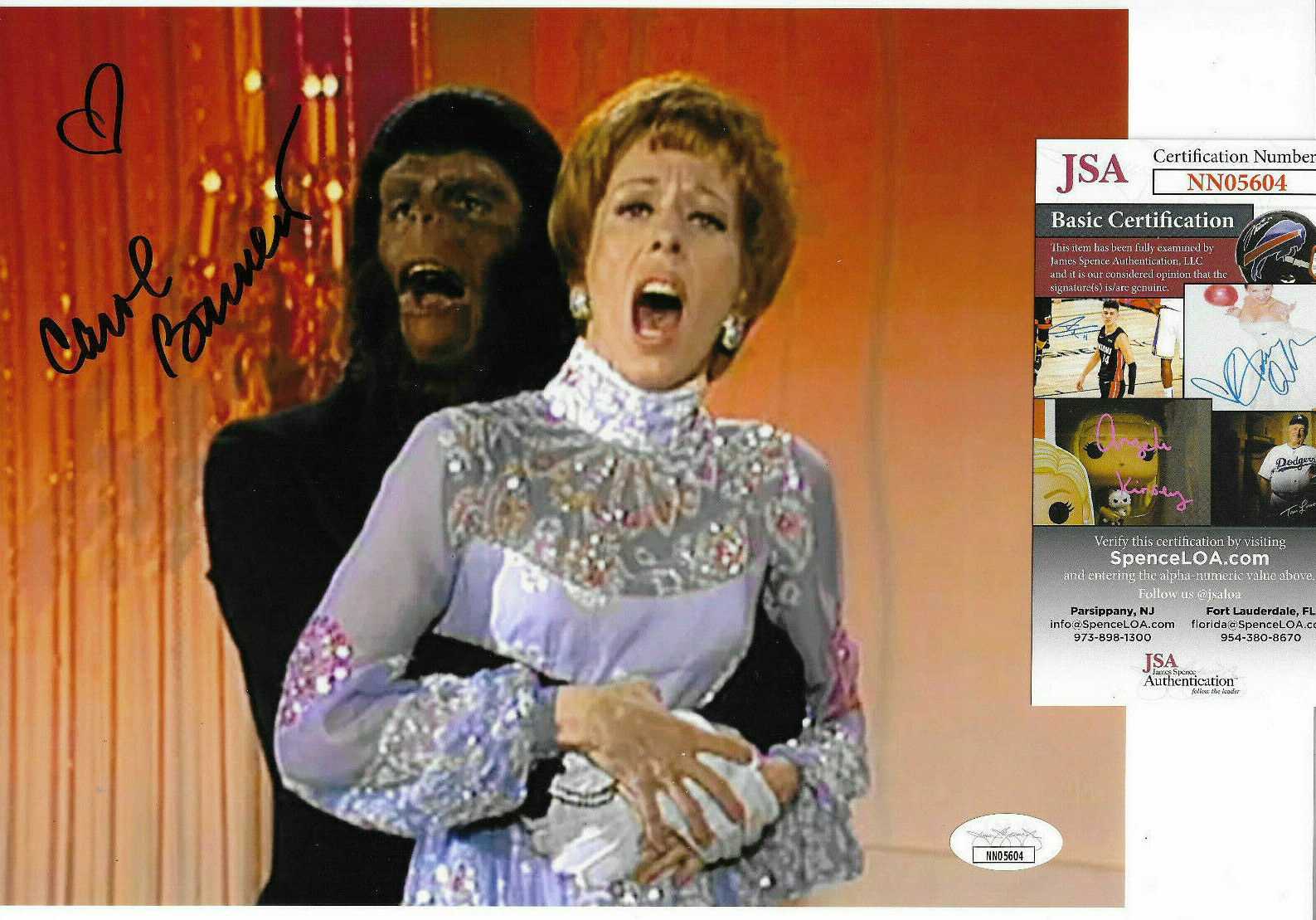 Carol Burnett Signed 8x10 Photo Poster painting Autograph, Pictured w/ Roddy McDowall, JSA COA