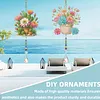2Pcs Diamond Painting Acrylic Double Sided Cacti and Succulents Wind Chime Suncatcher with Crystal Hanging Pendant