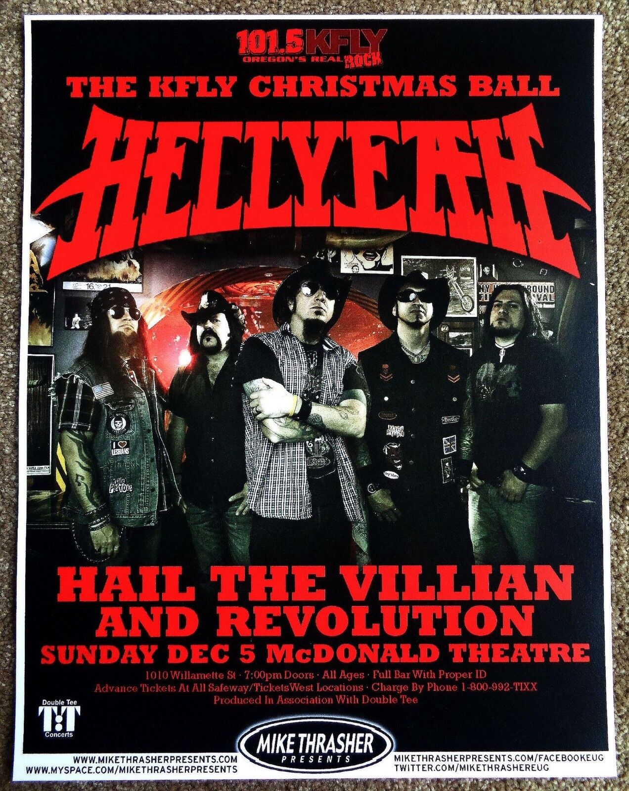 HELLYEAH 2010 Gig POSTER Eugene Oregon Concert