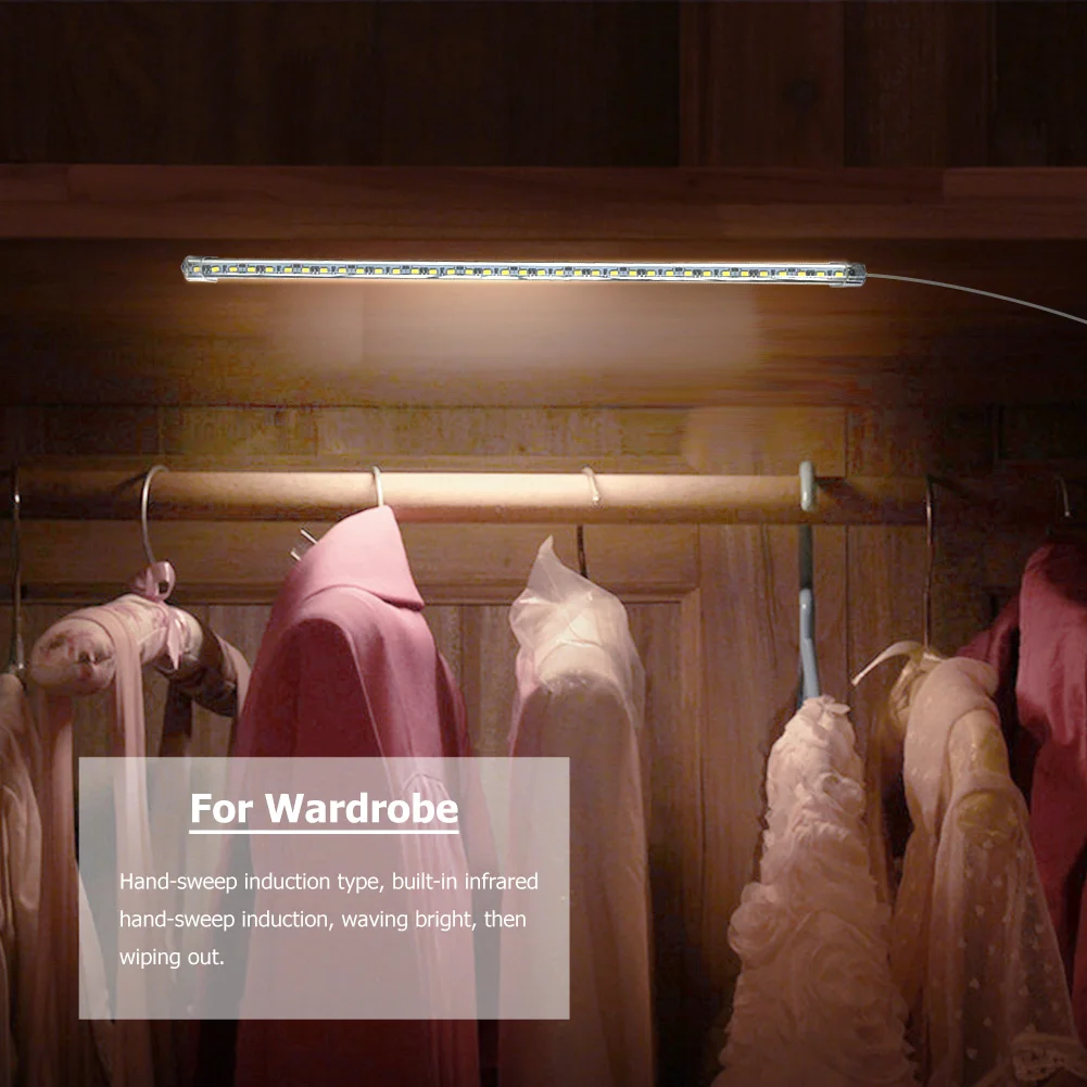 50cm LED Under Cabinet Night Light Bedroom Wardrobe Closet Lamp (A White)