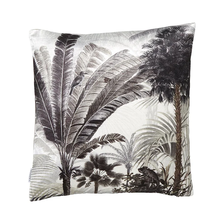 Palmgrove Tropical Square 50x50cm Velvet Cushion Cover