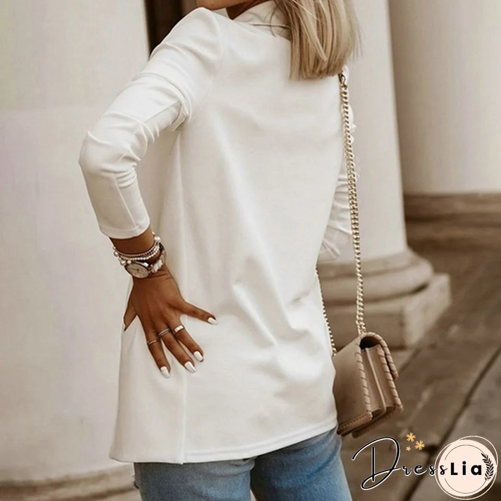 Women's Cardigan Jackets Coat Autumn Spring Fashion Long Sleeve Open Front Solid Color Casual Oversized Long Blazer