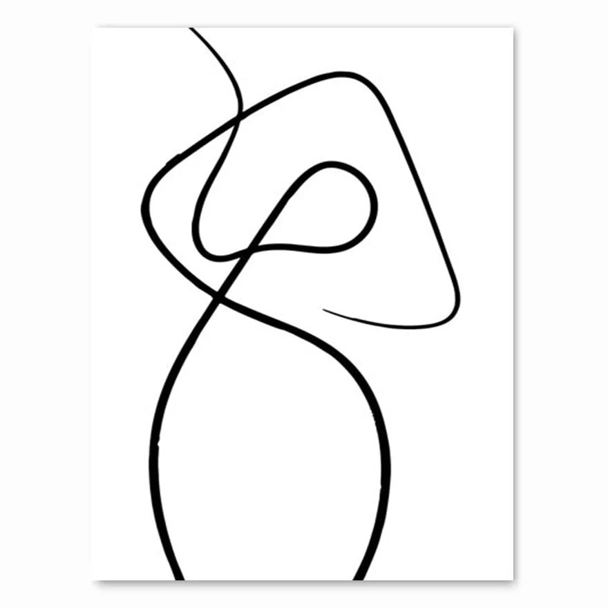 Abstract Line Canvas Black White Wall Art Minimalist Print Painting Nordic Poster Woman Body Picture Modern Living Room Decor
