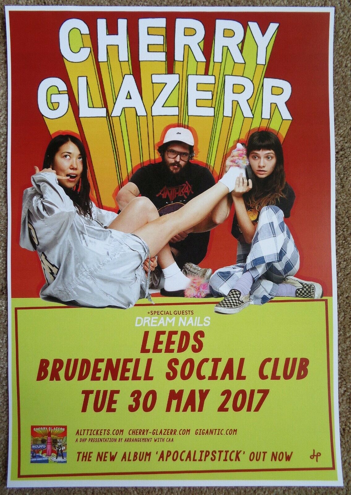 CHERRY GLAZERR 2017 Gig POSTER Leeds United Kingdom Concert