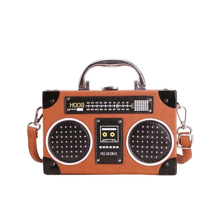 Vintage Radio Shaped Crossbody Bag