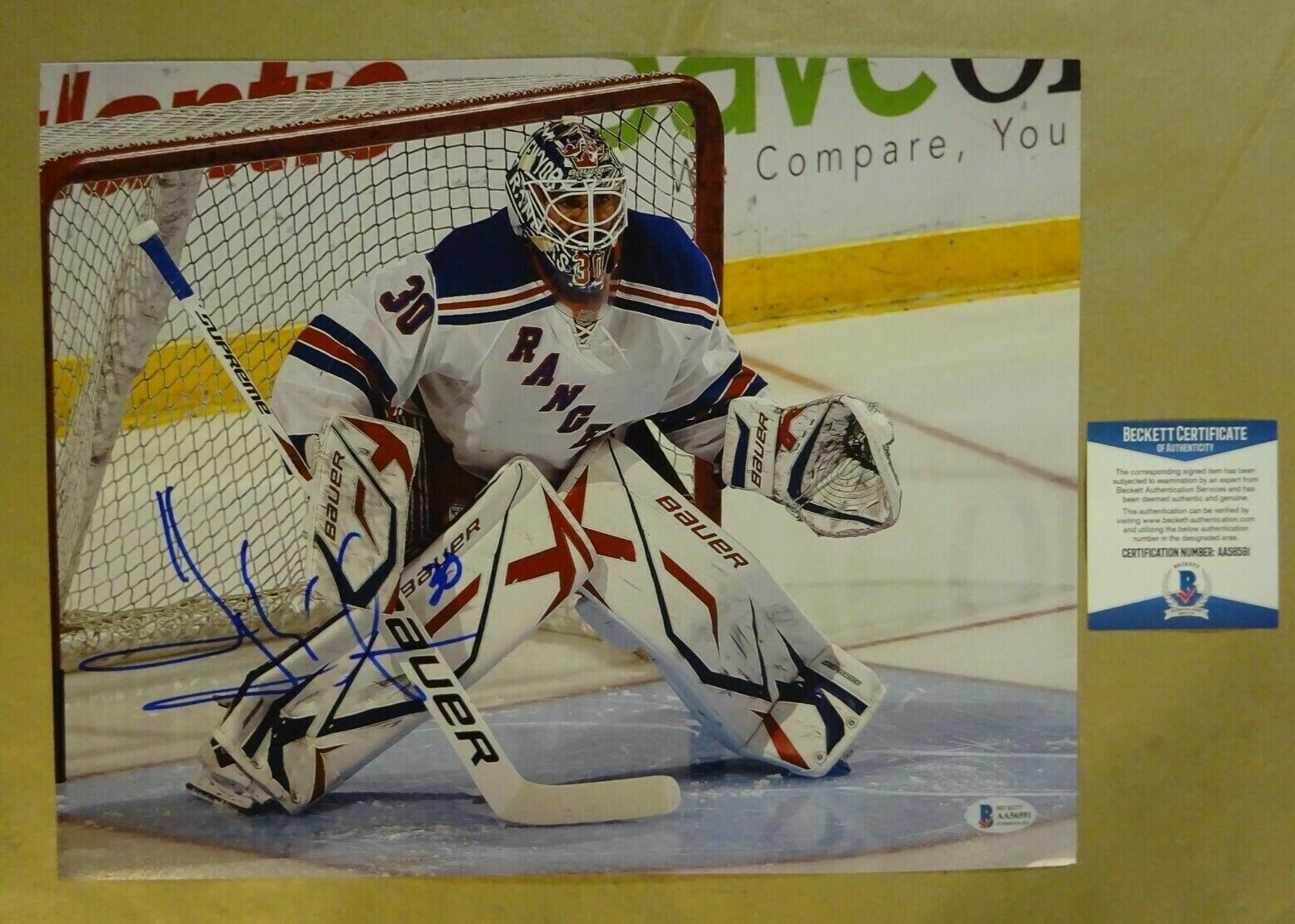 Signed HENRIK LUNDQVIST Autographed New York Rangers Photo Poster painting 11X14 BECKETT COA