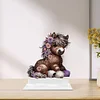 (US Only)2D Flat Print Flower Pony DIY Diamond Painting Desktop Decorations for Adults