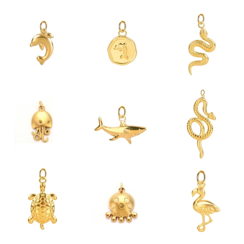 1 Piece 12*16mm 22*15mm 304 Stainless Steel Animal Snake Pendant Jewelry Accessories