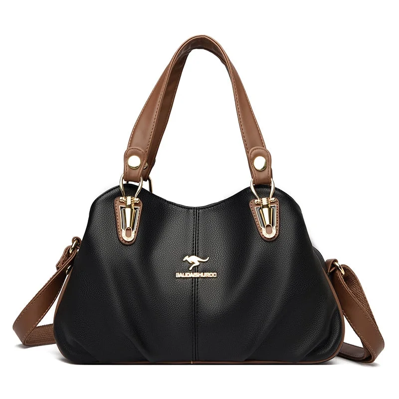 Luxury Soft Leather Handbags Designer Retro Crossbody Bags for Women 2021 New Large Capacity Ladies Shoulder Messenger Bag Sac